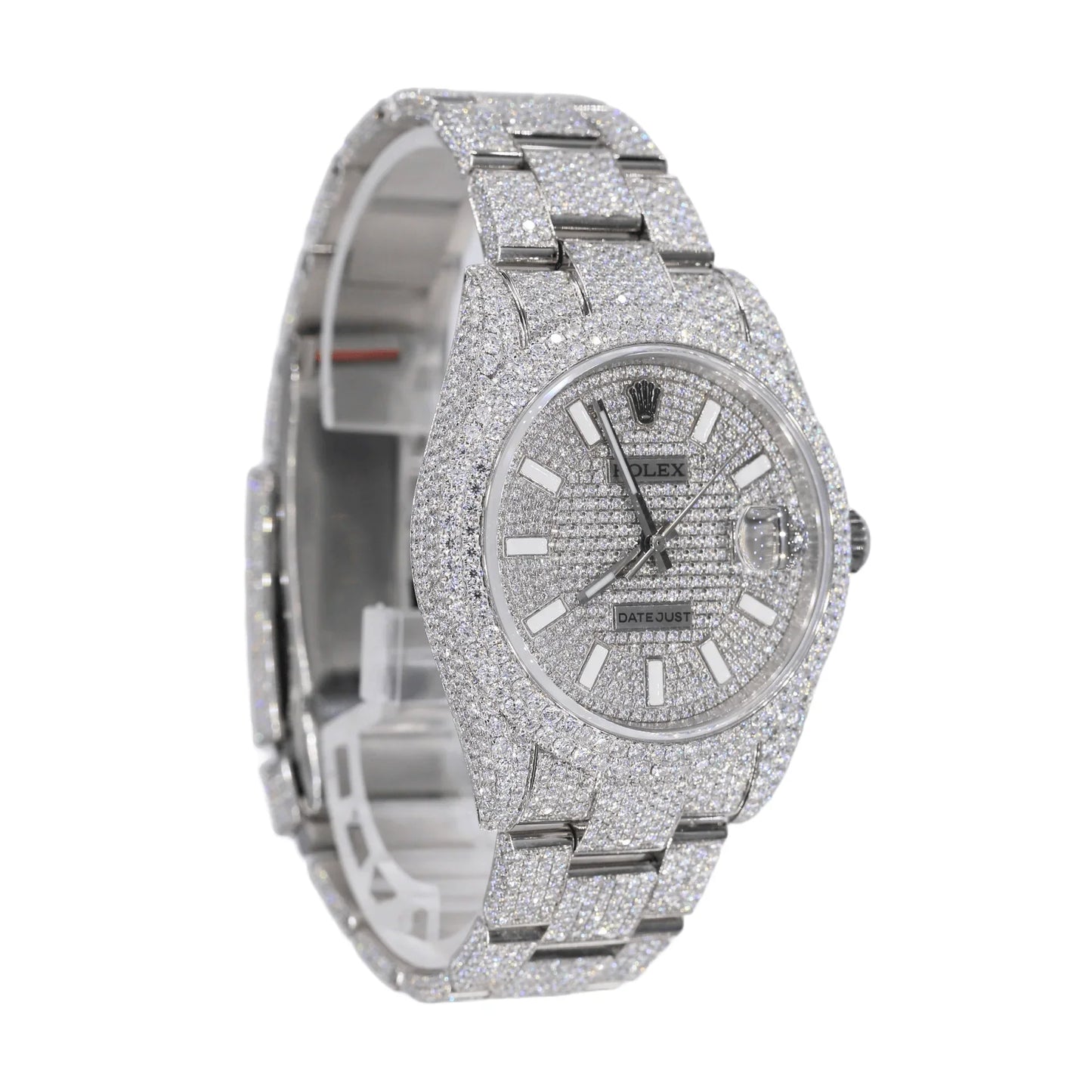 Fully moissanite Diamond Studded Men's Wrist Watch With Customized Pattern