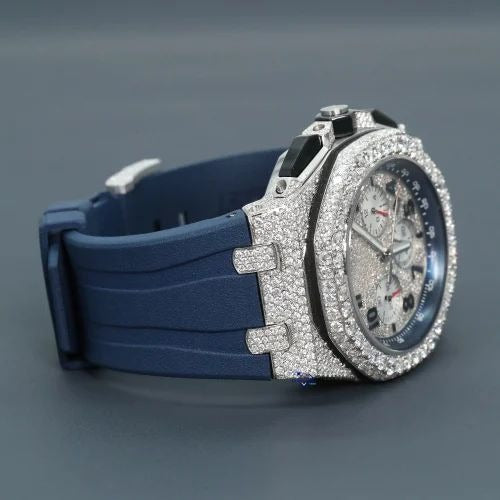 Men's Moissanite Round Cut Diamond Awesome wrist Watch With Sparkling Look