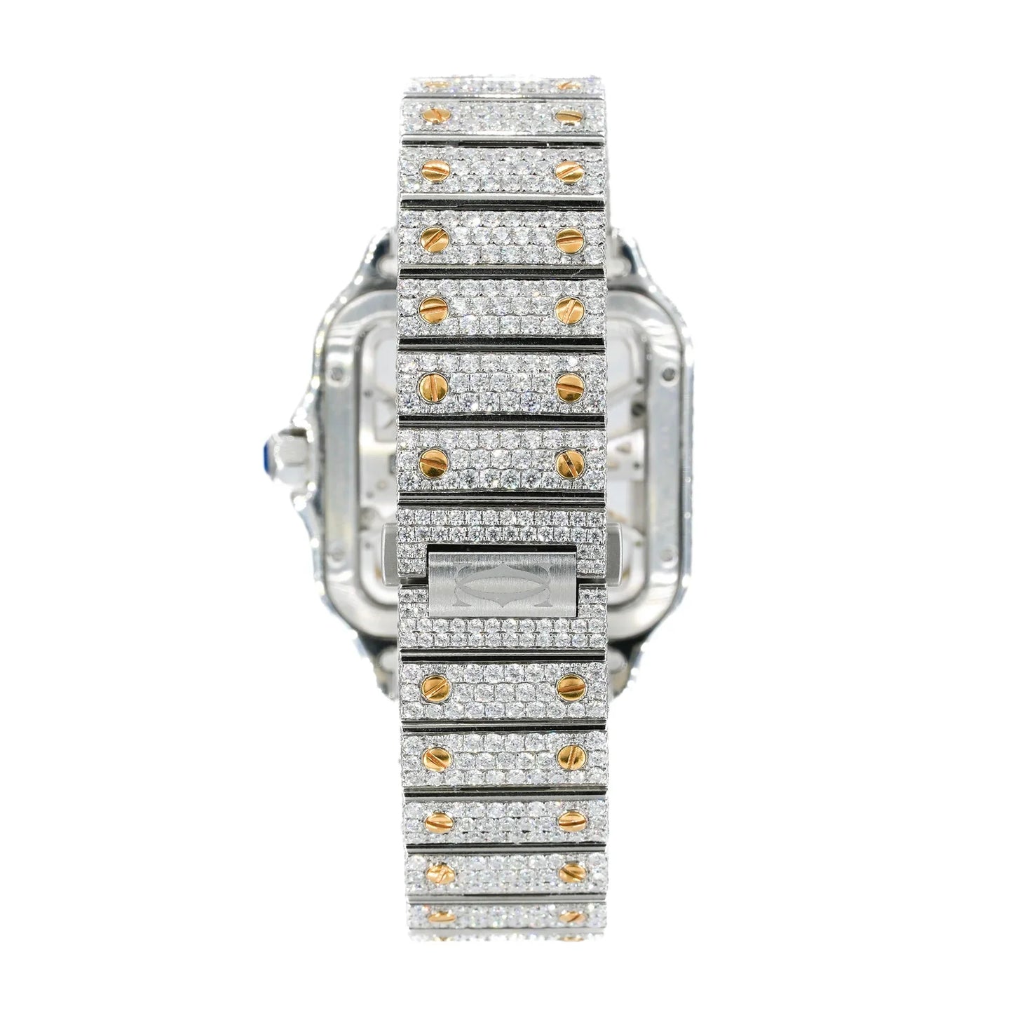 Fully moissanite Diamond Studded Men's Wrist Watch With Customized Pattern