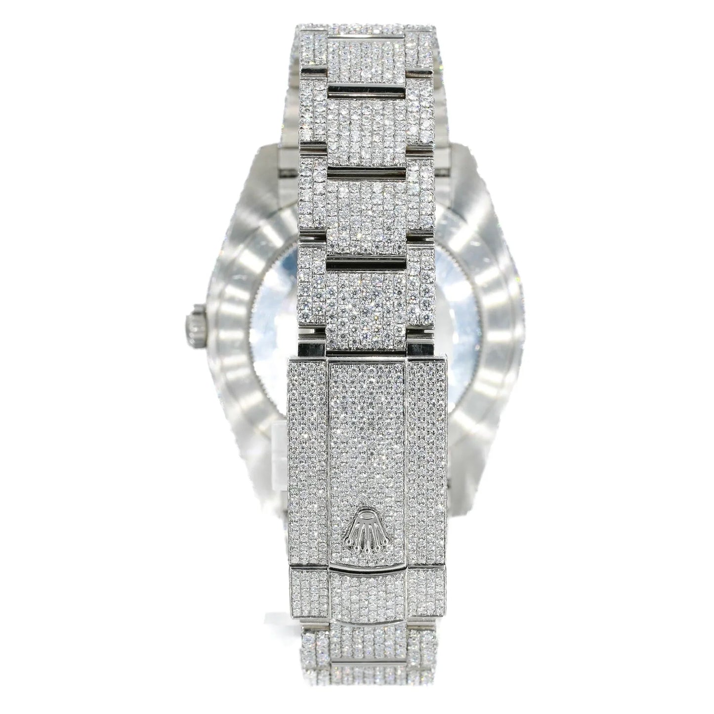 Fully moissanite Diamond Studded Men's Wrist Watch With Customized Pattern