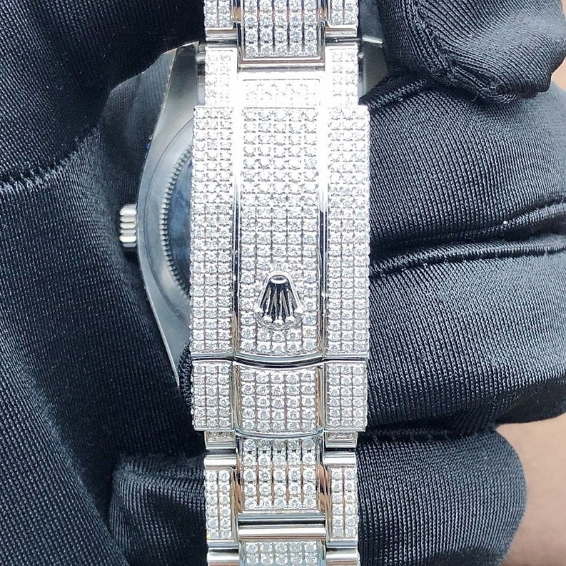 Rolex Datejust iced out Moissanite Diamond Watch