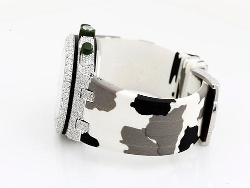iced out AP moissanite watch rubber strap hip hop watch