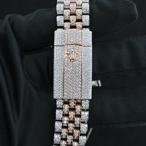 Fully moissanite Diamond Studded Men's Wrist Watch With Customized Pattern