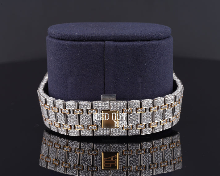 Fully moissanite Diamond Studded Men's Wrist Watch With Customized Pattern