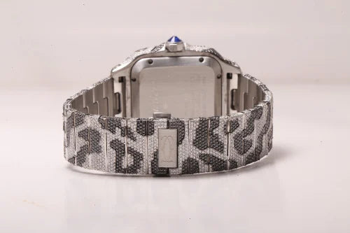 Fully moissanite Diamond Studded Men's Wrist Watch With Customized And Unique Pattern
