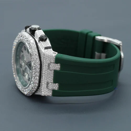 Fully moissanite Diamond Studded Men's Wrist Watch With Customized Pattern