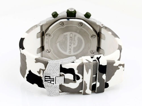 iced out AP moissanite watch rubber strap hip hop watch