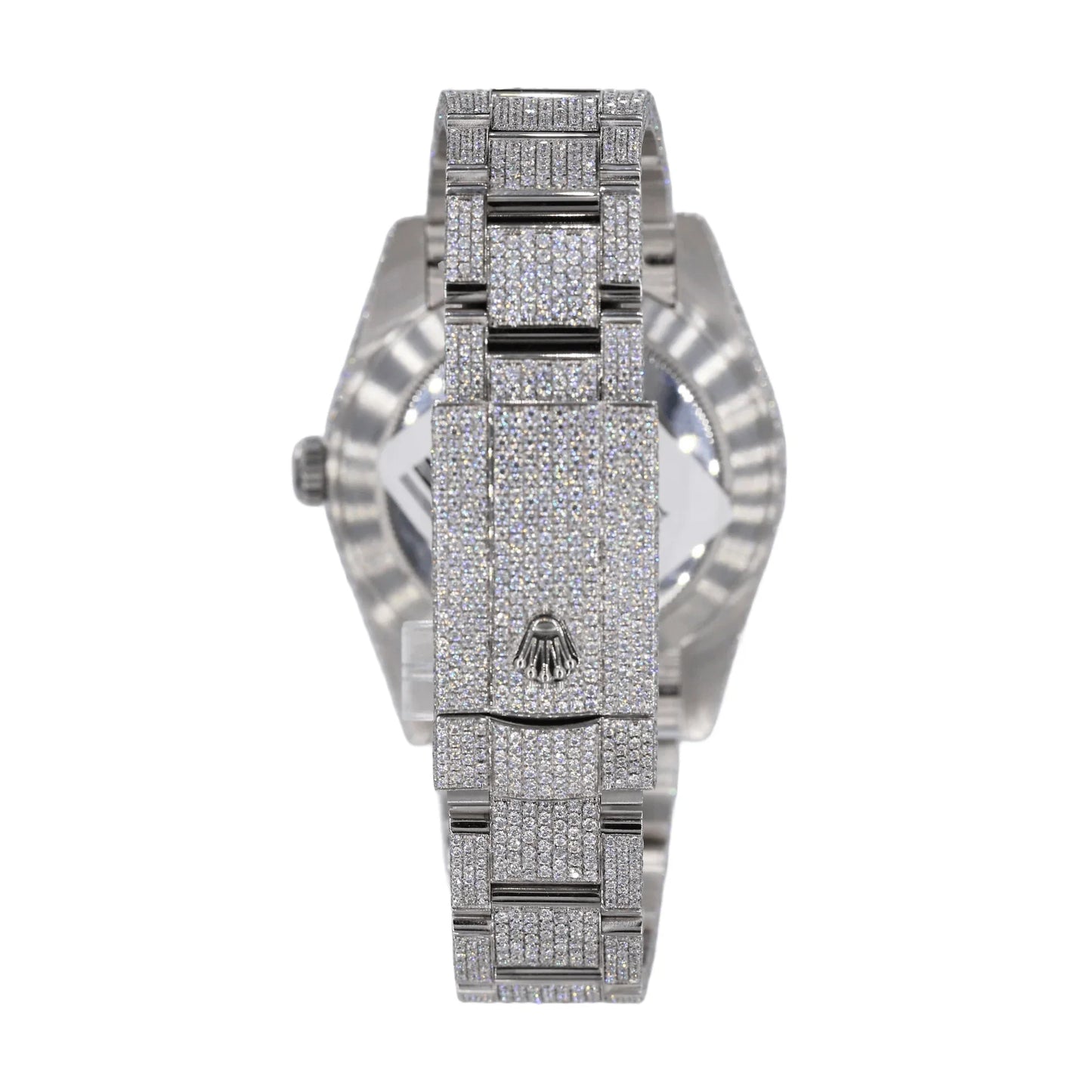 Fully moissanite Diamond Studded Men's Wrist Watch With Customized Pattern