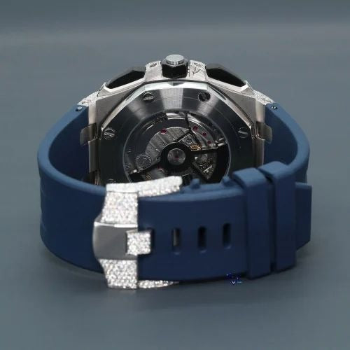 Men's Moissanite Round Cut Diamond Awesome wrist Watch With Sparkling Look