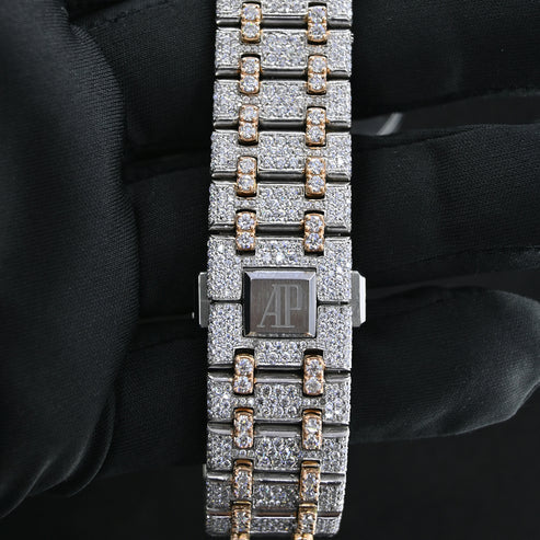 Fully moissanite Diamond Studded Men's Wrist Watch With Customized Pattern