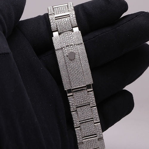 fully iced out Rolex moissanite diamond watch