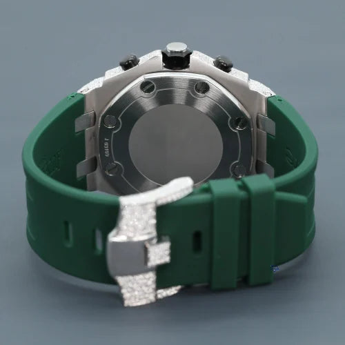 Fully moissanite Diamond Studded Men's Wrist Watch With Customized Pattern