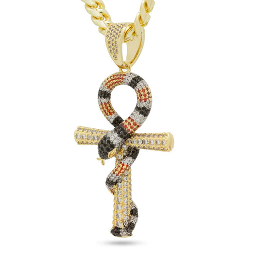 KING SNAKE ANKH KEY NECKLACE
