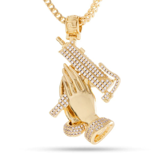 PRAYING HANDS OF DEFENSE NECKLACE