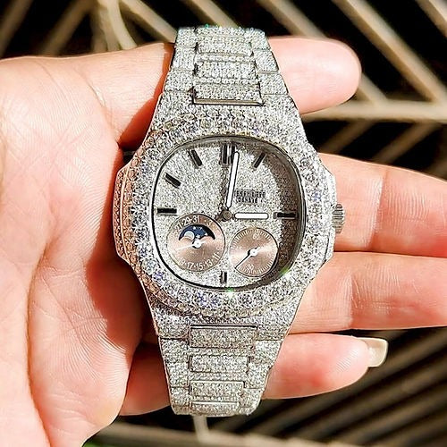 iced out Patek Philippe moissanite Watch