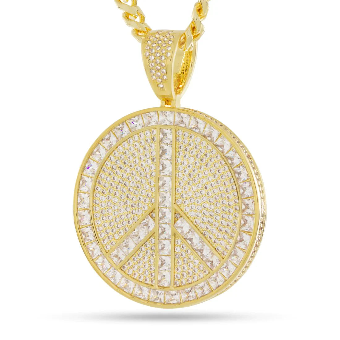 PEACE AND LOVE MEDALLION NECKLACE