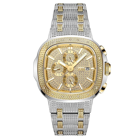 Luxury Men's Heist J6380 0.20 ctw 20 Diamond Wrist Watch with Stainless Steel Bracelet, 47.5mm
