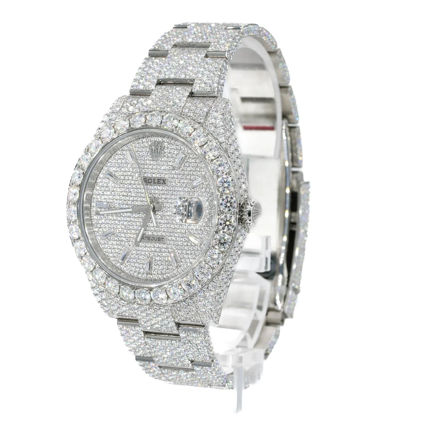 Fully moissanite Diamond Studded Men's Wrist Watch With Customized Pattern