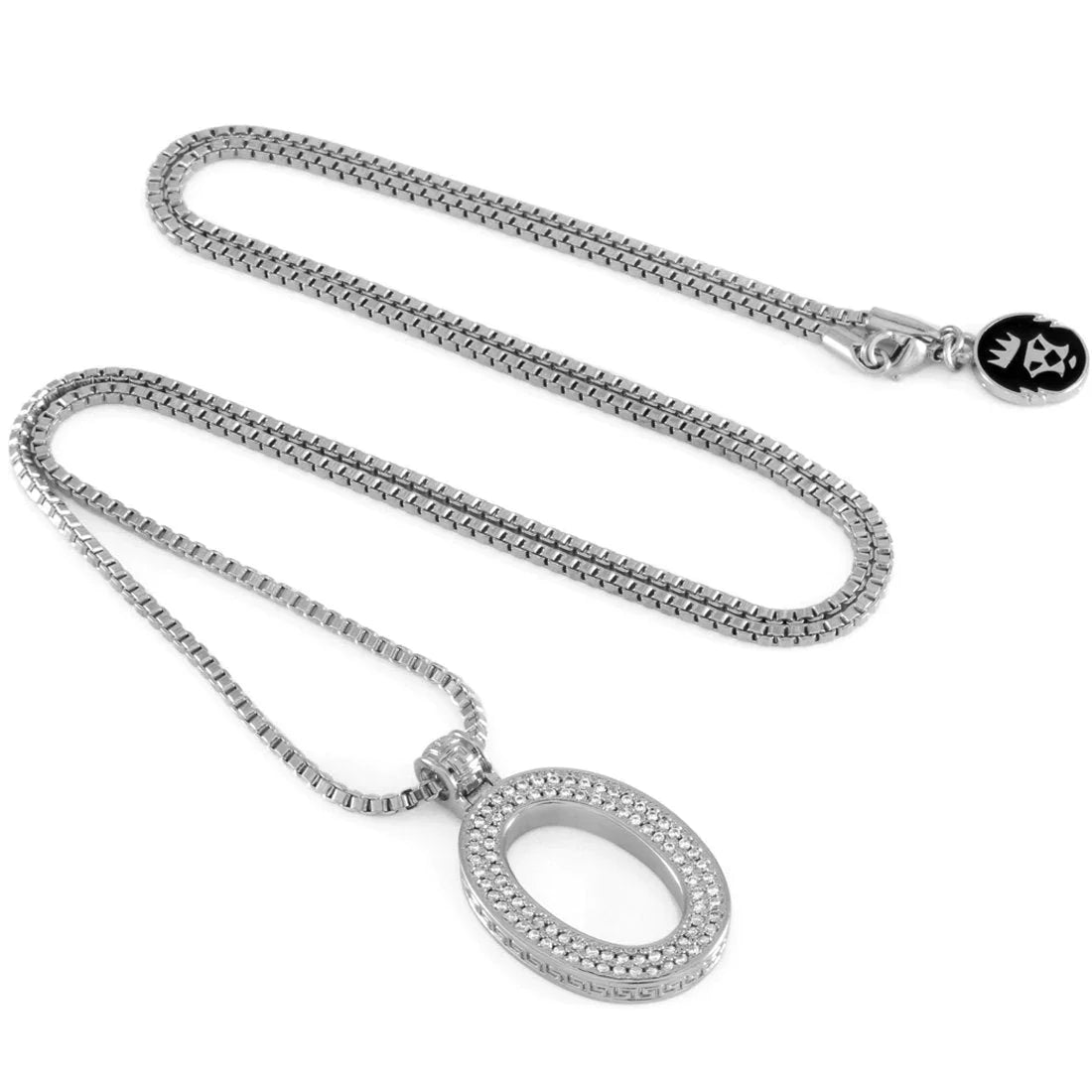 WHITE GOLD LETTER "O" NECKLACE