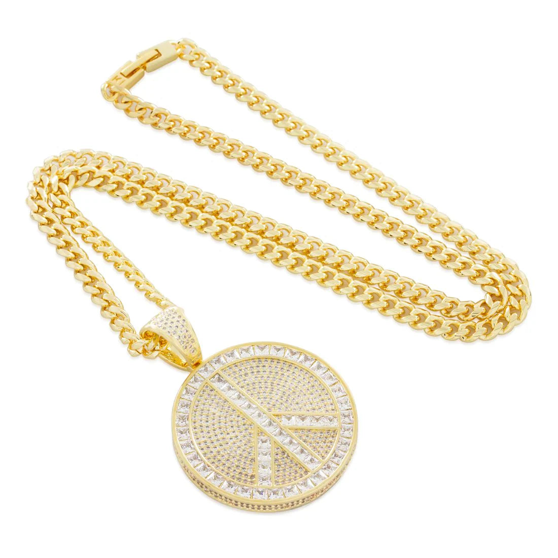 PEACE AND LOVE MEDALLION NECKLACE