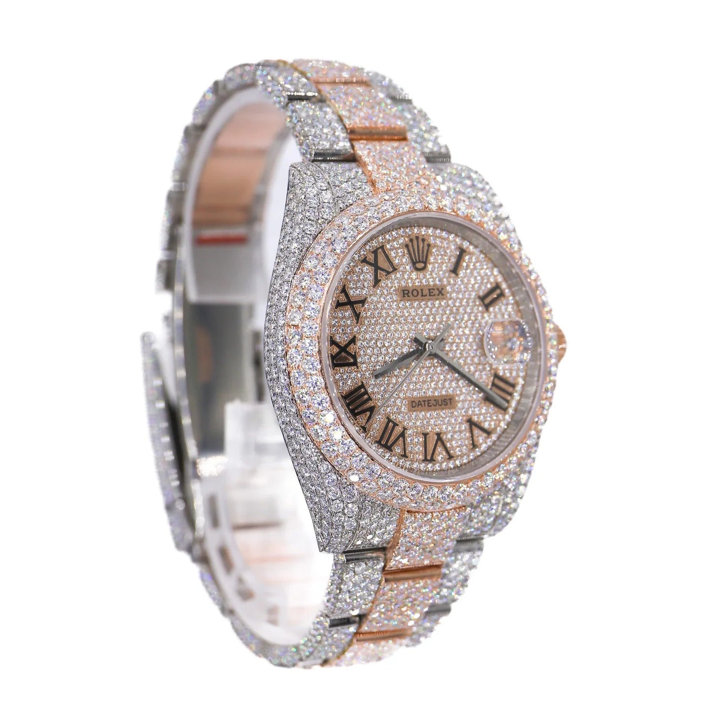 Fully moissanite Diamond Studded Men's Wrist Watch With Customized Pattern