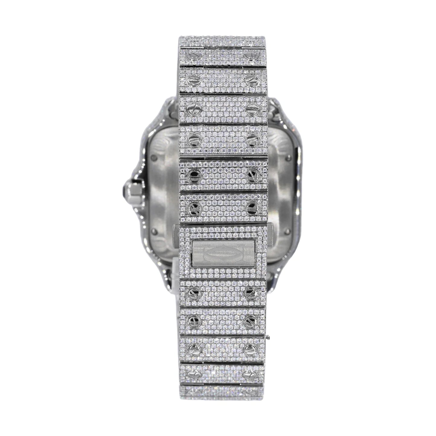 Fully moissanite Diamond Studded Men's Wrist Watch With Customized Pattern