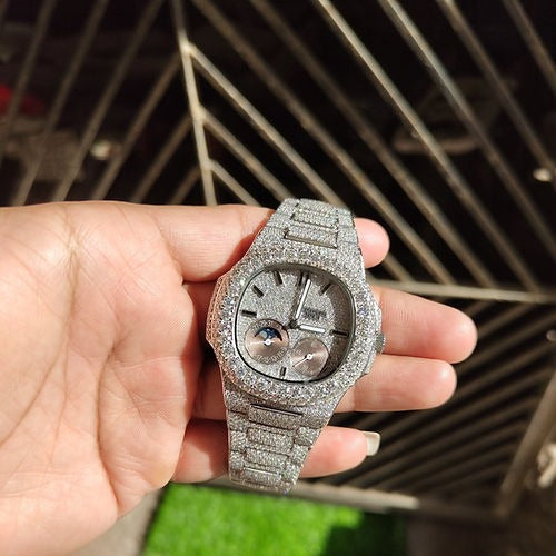 iced out Patek Philippe moissanite Watch