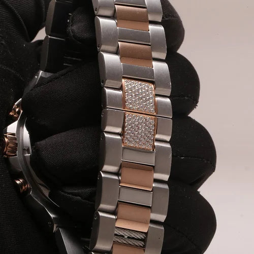 Fully moissanite Diamond Studded Men's Wrist Watch With Customized Pattern