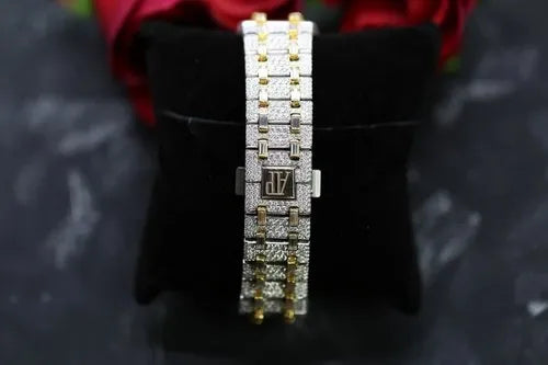 Fully moissanite Diamond Studded Men's Wrist Watch With Customized Pattern