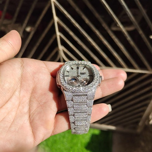 iced out Patek Philippe moissanite Watch