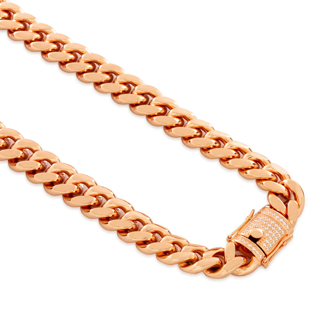 DEATH ROW RECORDS ROSE GOLD ICED LOGO NECKLACE