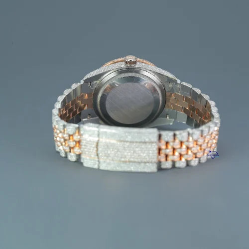Fully moissanite Diamond Studded Men's Wrist Watch With Customized Pattern
