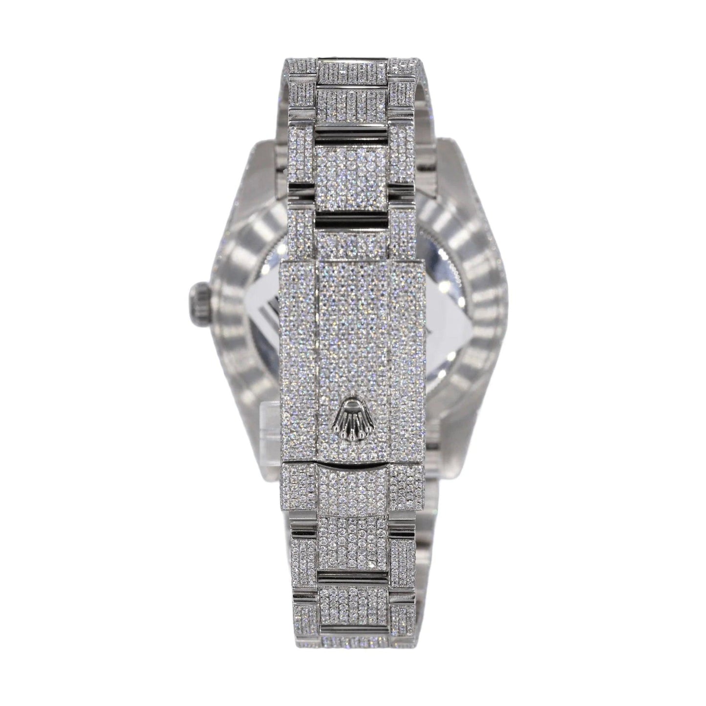 Fully moissanite Diamond Studded Men's Wrist Watch With Customized Pattern