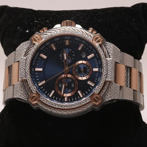 Fully moissanite Diamond Studded Men's Wrist Watch With Customized Pattern