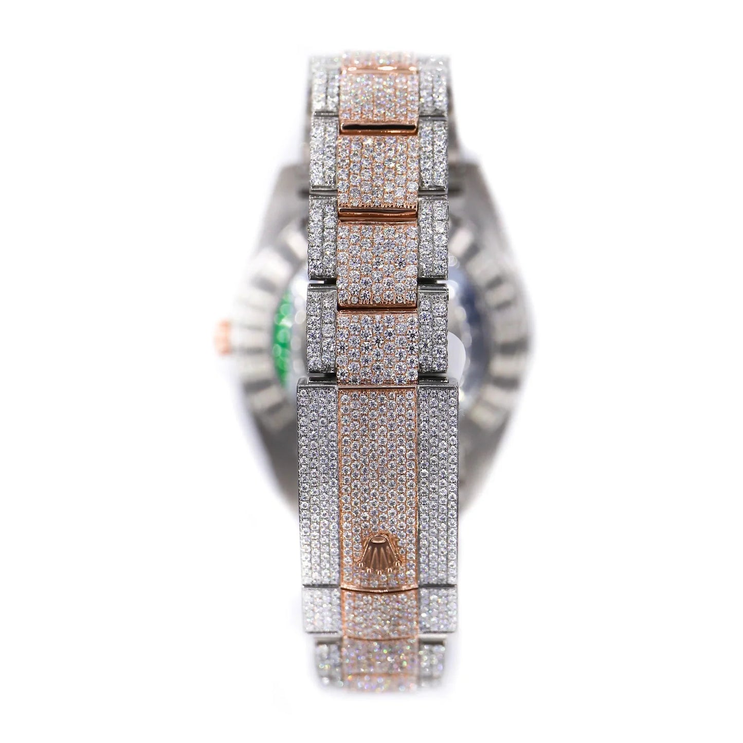 Fully moissanite Diamond Studded Men's Wrist Watch With Customized Pattern