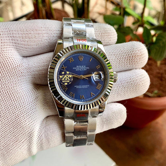 Super Clone Rolex Datejust Blue Dial Roman Dial