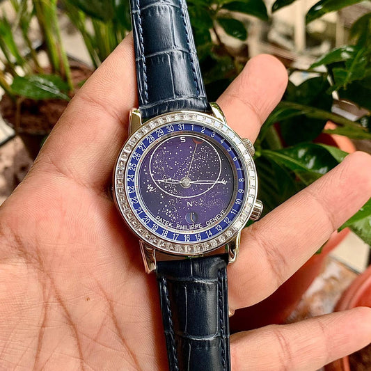 Super Clone Patek Phillippe Nautilus Blue Dial With Leather Belt